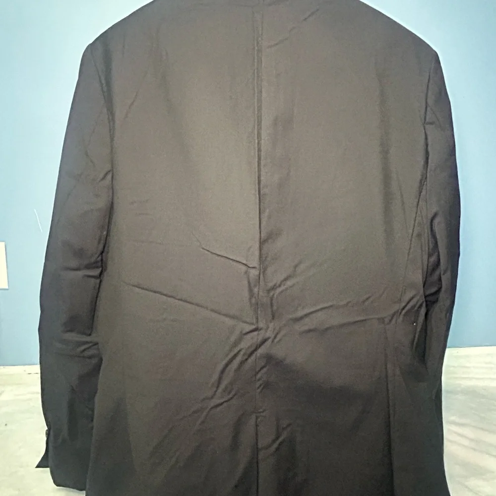 J.Crew Mens Black Two Button Blazer Sport Coat Jacket 40L Notch Lapel Classic